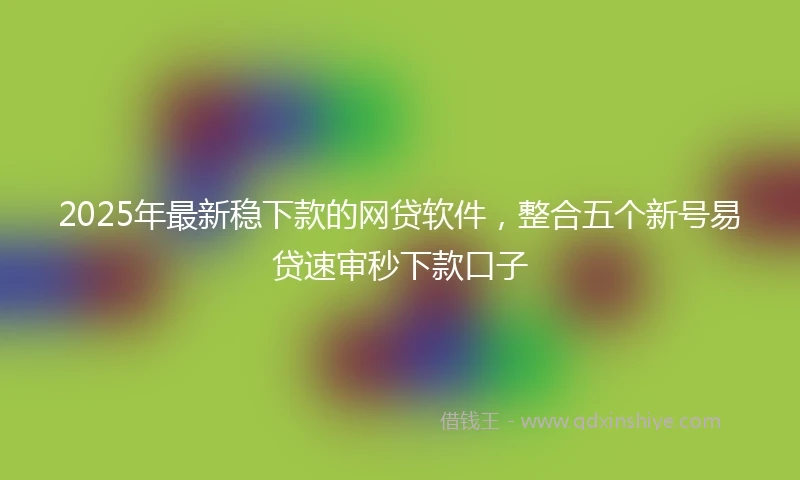 2025年最新稳下款的网贷软件，整合五个新号易贷速审秒下款口子