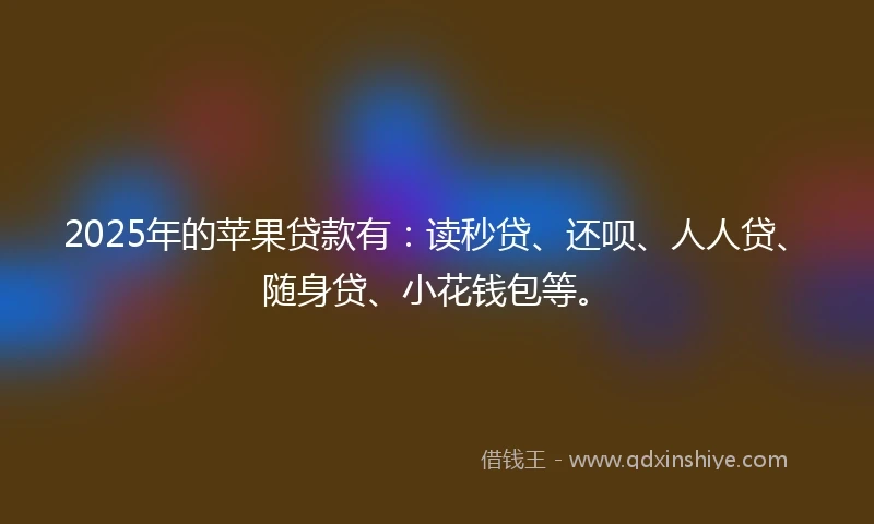 2025年的苹果贷款有：读秒贷、还呗、人人贷、随身贷、小花钱包等。