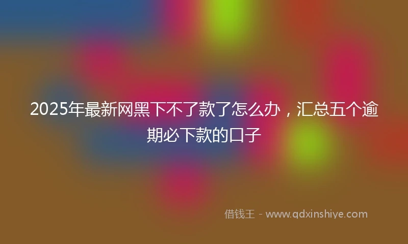 2025年最新网黑下不了款了怎么办，汇总五个逾期必下款的口子