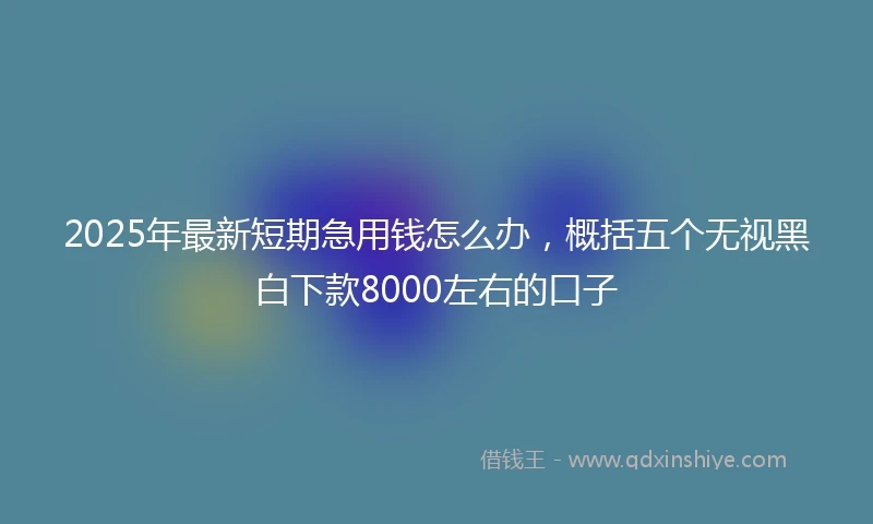 2025年最新短期急用钱怎么办，概括五个无视黑白下款8000左右的口子