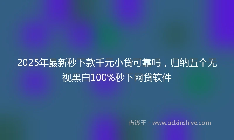 2025年最新秒下款千元小贷可靠吗，归纳五个无视黑白100%秒下网贷软件