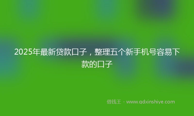 2025年最新贷款口子，整理五个新手机号容易下款的口子