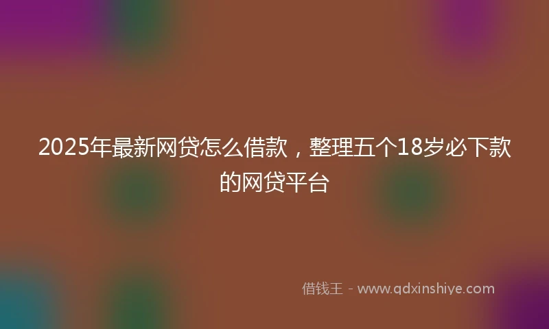 2025年最新网贷怎么借款，整理五个18岁必下款的网贷平台