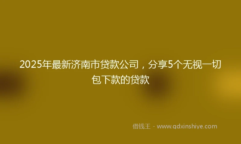 2025年最新济南市贷款公司，分享5个无视一切包下款的贷款