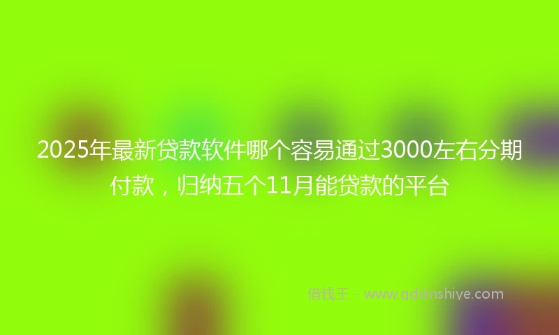 2025年最新贷款软件哪个容易通过3000左右分期付款，归纳五个11月能贷款的平台