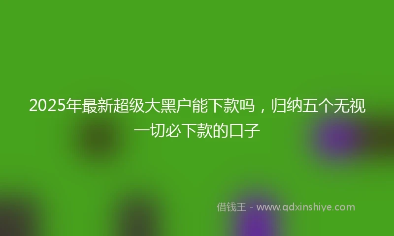 2025年最新超级大黑户能下款吗，归纳五个无视一切必下款的口子