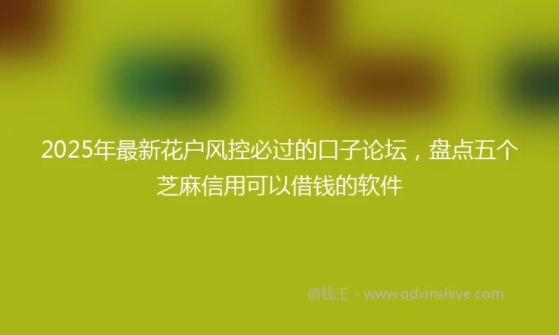 2025年最新花户风控必过的口子论坛，盘点五个芝麻信用可以借钱的软件