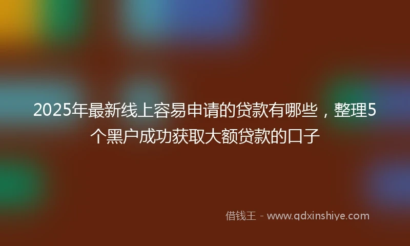 2025年最新线上容易申请的贷款有哪些，整理5个黑户成功获取大额贷款的口子