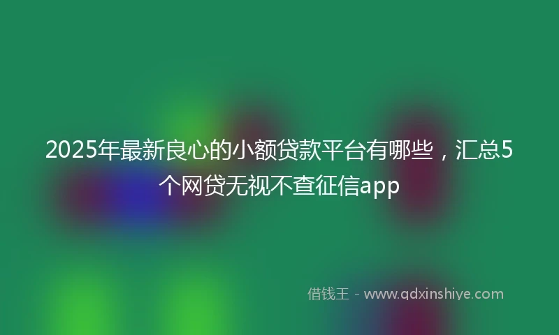 2025年最新良心的小额贷款平台有哪些，汇总5个网贷无视不查征信app
