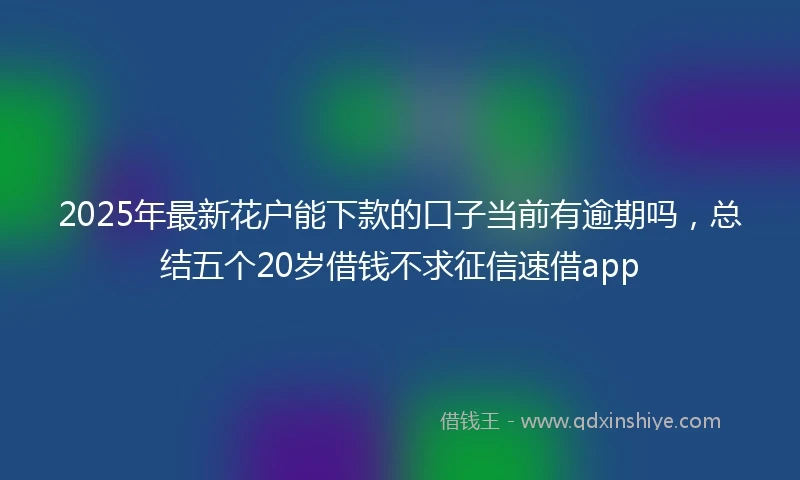 2025年最新花户能下款的口子当前有逾期吗，总结五个20岁借钱不求征信速借app
