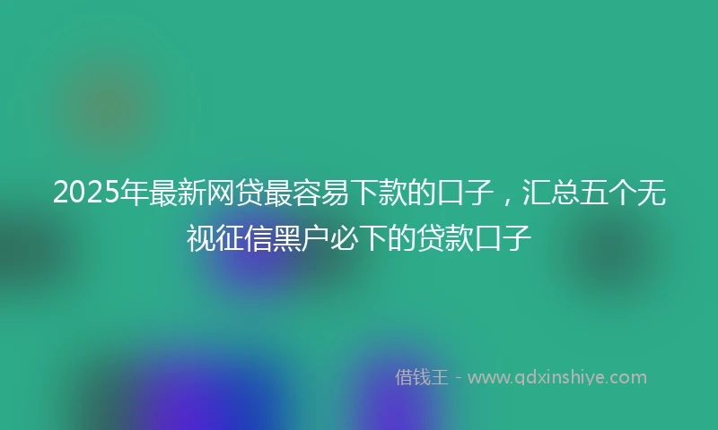 2025年最新网贷最容易下款的口子，汇总五个无视征信黑户必下的贷款口子