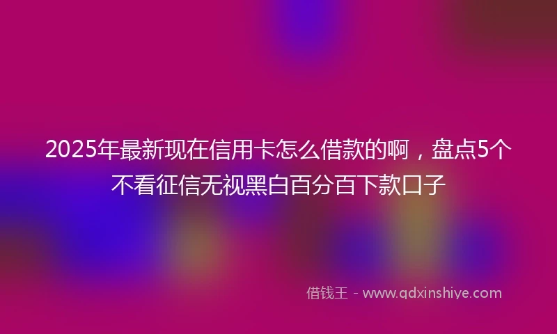 2025年最新现在信用卡怎么借款的啊，盘点5个不看征信无视黑白百分百下款口子