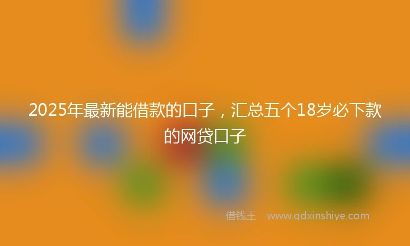 2025年最新能借款的口子，汇总五个18岁必下款的网贷口子