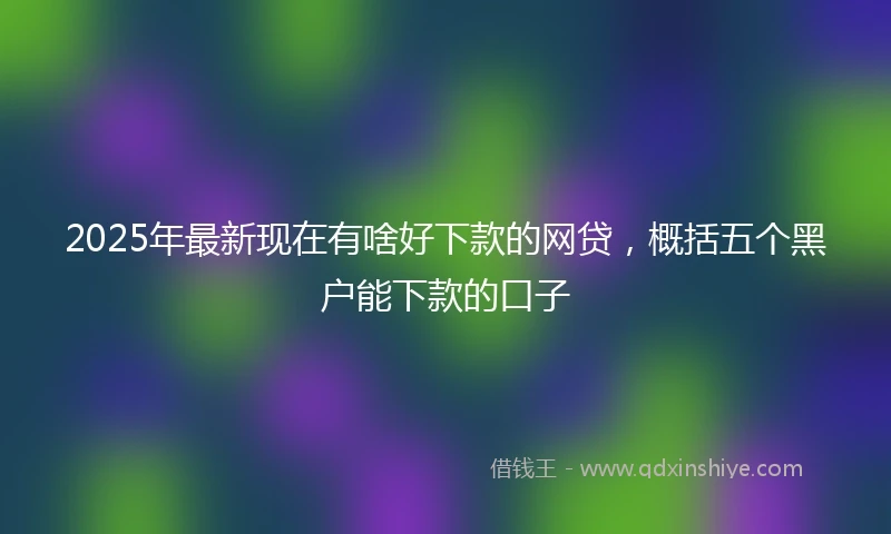 2025年最新现在有啥好下款的网贷，概括五个黑户能下款的口子
