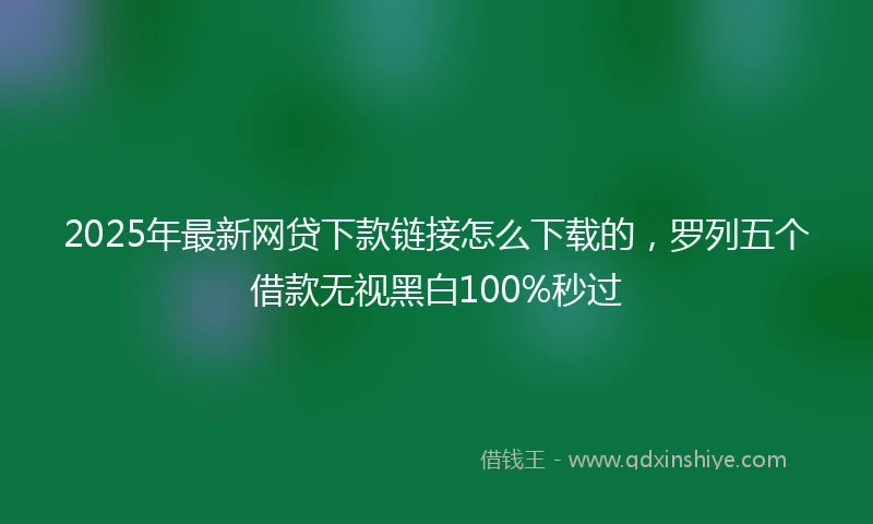 2025年最新网贷下款链接怎么下载的，罗列五个借款无视黑白100%秒过