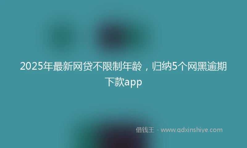 2025年最新网贷不限制年龄，归纳5个网黑逾期下款app