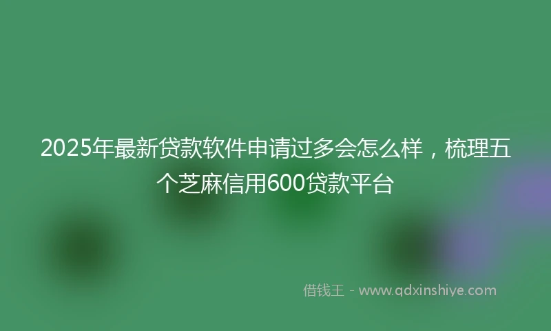 2025年最新贷款软件申请过多会怎么样，梳理五个芝麻信用600贷款平台