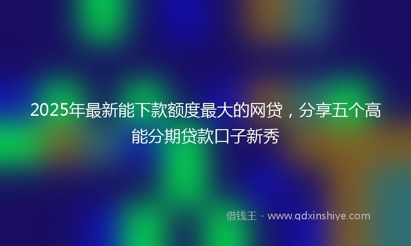 2025年最新能下款额度最大的网贷，分享五个高能分期贷款口子新秀