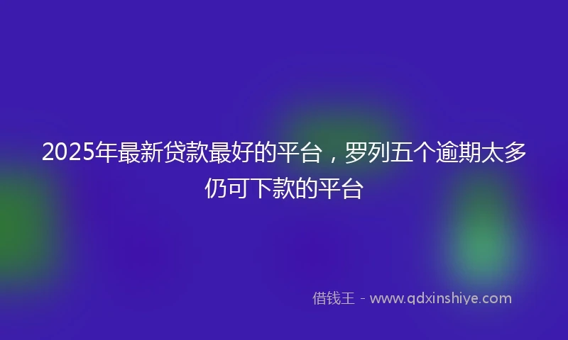 2025年最新贷款最好的平台，罗列五个逾期太多仍可下款的平台