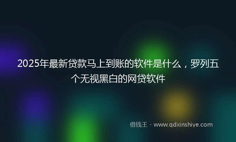 2025年最新贷款马上到账的软件是什么，罗列五个无视黑白的网贷软件