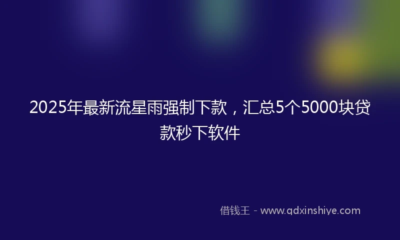 2025年最新流星雨强制下款，汇总5个5000块贷款秒下软件