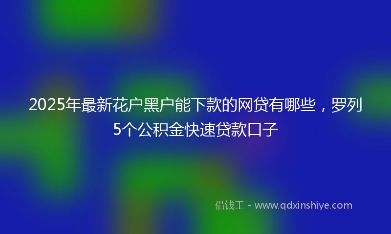2025年最新花户黑户能下款的网贷有哪些，罗列5个公积金快速贷款口子