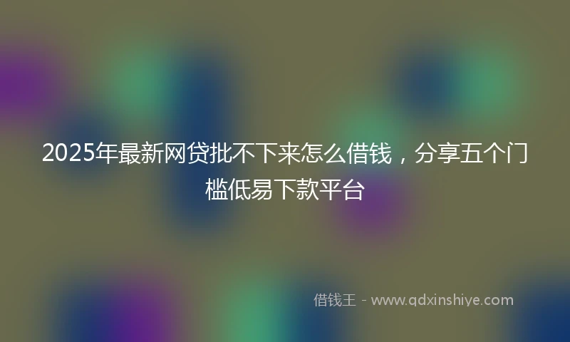 2025年最新网贷批不下来怎么借钱，分享五个门槛低易下款平台