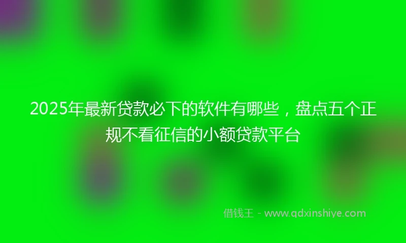 2025年最新贷款必下的软件有哪些，盘点五个正规不看征信的小额贷款平台