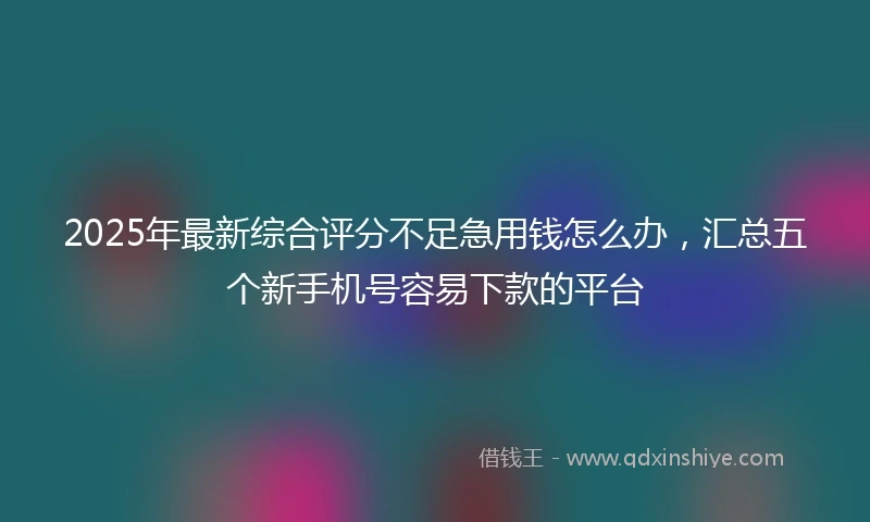 2025年最新综合评分不足急用钱怎么办，汇总五个新手机号容易下款的平台