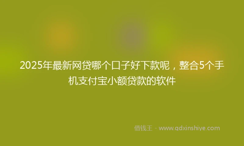 2025年最新网贷哪个口子好下款呢，整合5个手机支付宝小额贷款的软件