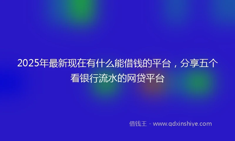 2025年最新现在有什么能借钱的平台，分享五个看银行流水的网贷平台