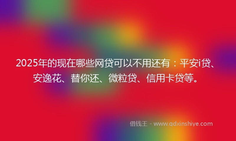 2025年的现在哪些网贷可以不用还有：平安i贷、安逸花、替你还、微粒贷、信用卡贷等。