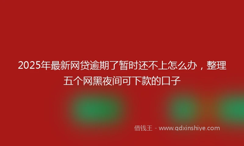 2025年最新网贷逾期了暂时还不上怎么办，整理五个网黑夜间可下款的口子
