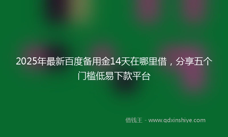 2025年最新百度备用金14天在哪里借，分享五个门槛低易下款平台