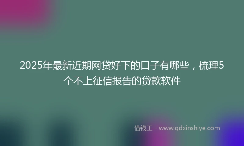 2025年最新近期网贷好下的口子有哪些，梳理5个不上征信报告的贷款软件