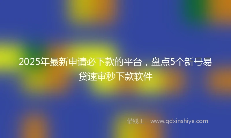 2025年最新申请必下款的平台，盘点5个新号易贷速审秒下款软件