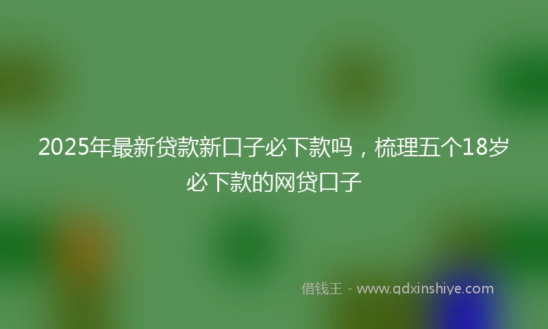 2025年最新贷款新口子必下款吗,梳理五个18岁必下款的网贷口子