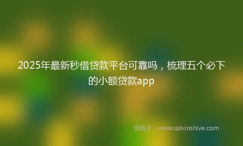2025年最新秒借贷款平台可靠吗，梳理五个必下的小额贷款app