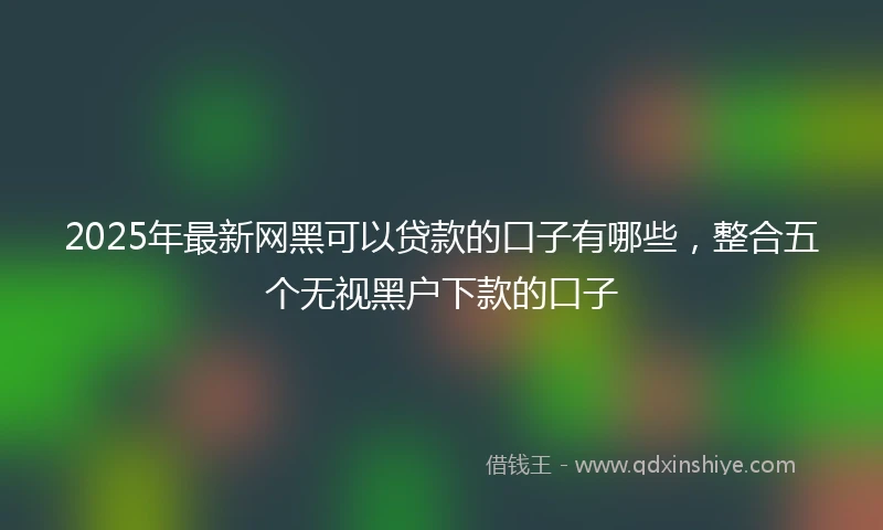 2025年最新网黑可以贷款的口子有哪些，整合五个无视黑户下款的口子