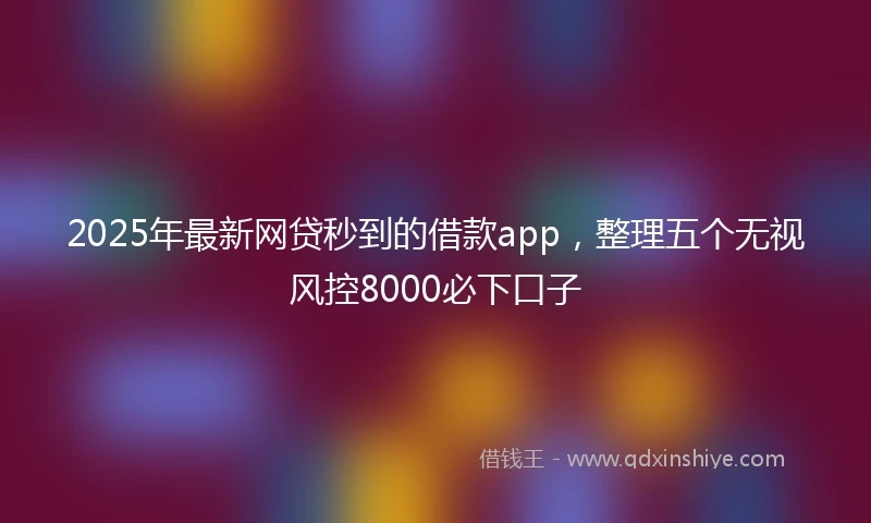 2025年最新网贷秒到的借款app，整理五个无视风控8000必下口子