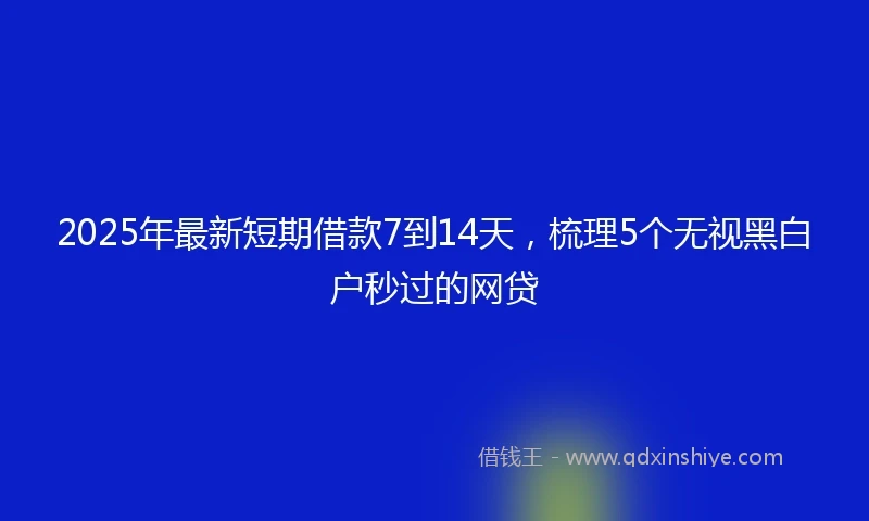 2025年最新短期借款7到14天，梳理5个无视黑白户秒过的网贷