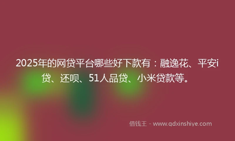 2025年的网贷平台哪些好下款有：融逸花、平安i贷、还呗、51人品贷、小米贷款等。