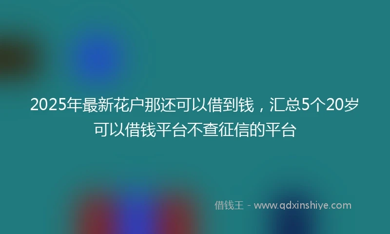 2025年最新花户那还可以借到钱，汇总5个20岁可以借钱平台不查征信的平台