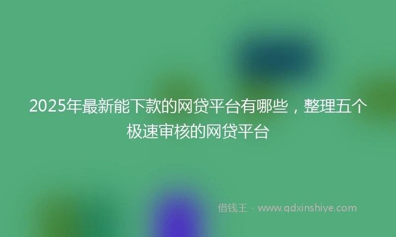 2025年最新能下款的网贷平台有哪些，整理五个极速审核的网贷平台