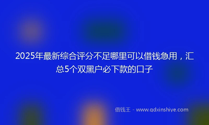 2025年最新综合评分不足哪里可以借钱急用，汇总5个双黑户必下款的口子