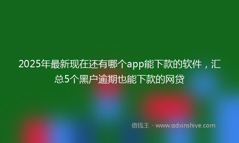 2025年最新现在还有哪个app能下款的软件，汇总5个黑户逾期也能下款的网贷