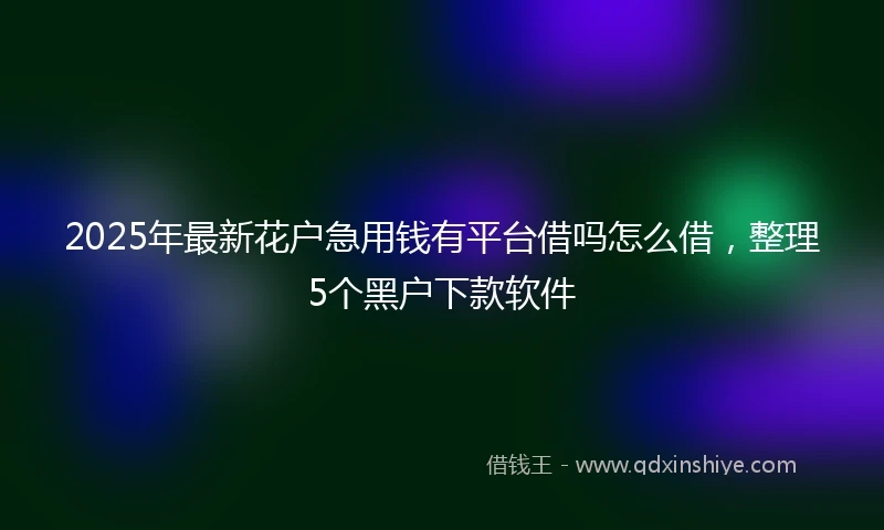 2025年最新花户急用钱有平台借吗怎么借，整理5个黑户下款软件