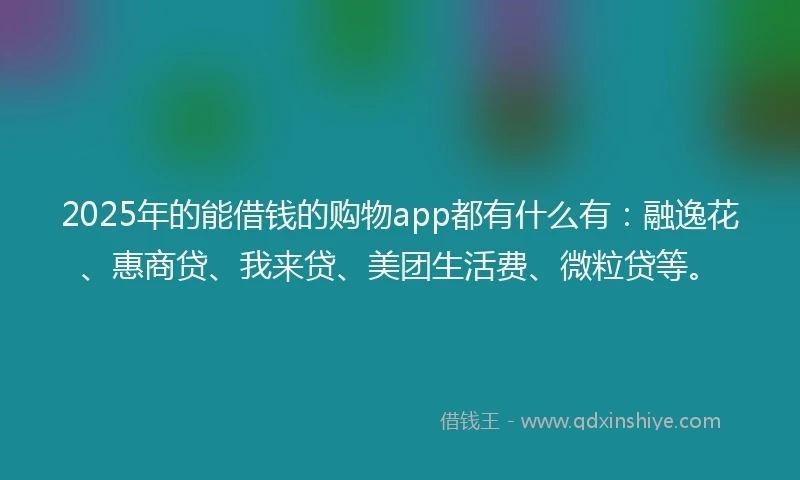 2025年的能借钱的购物app都有什么有：融逸花、惠商贷、我来贷、美团生活费、微粒贷等。