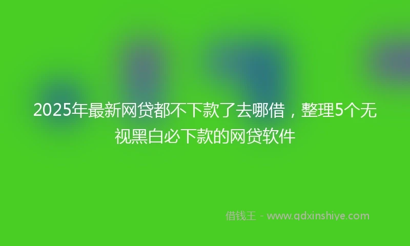 2025年最新网贷都不下款了去哪借，整理5个无视黑白必下款的网贷软件