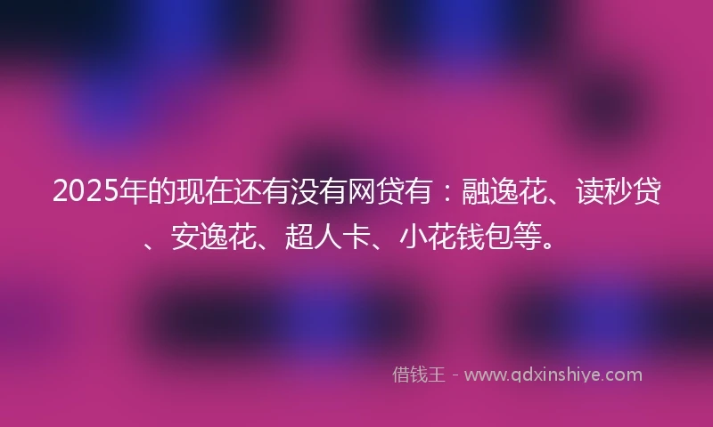 2025年的现在还有没有网贷有：融逸花、读秒贷、安逸花、超人卡、小花钱包等。